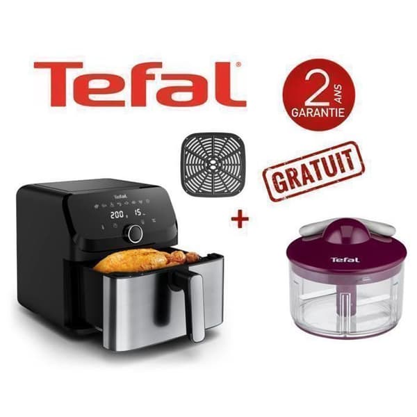 Fritös - TEFAL - Easy Fry Mega - 7.5L - Manuell Hackare 500ml - Lila/Grå