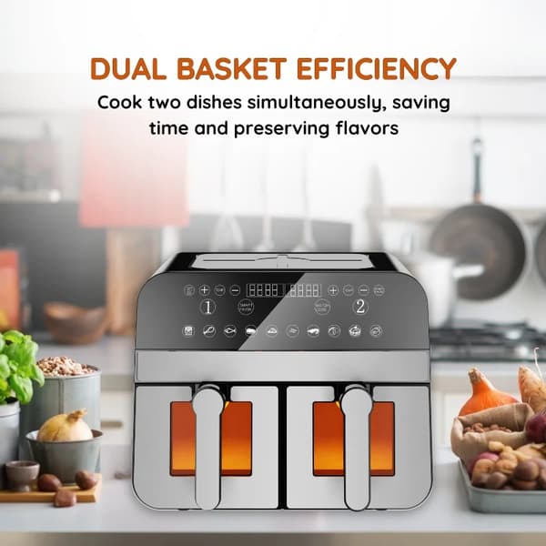 Airfryer Dual med Fönster / Air Fryer - 9L