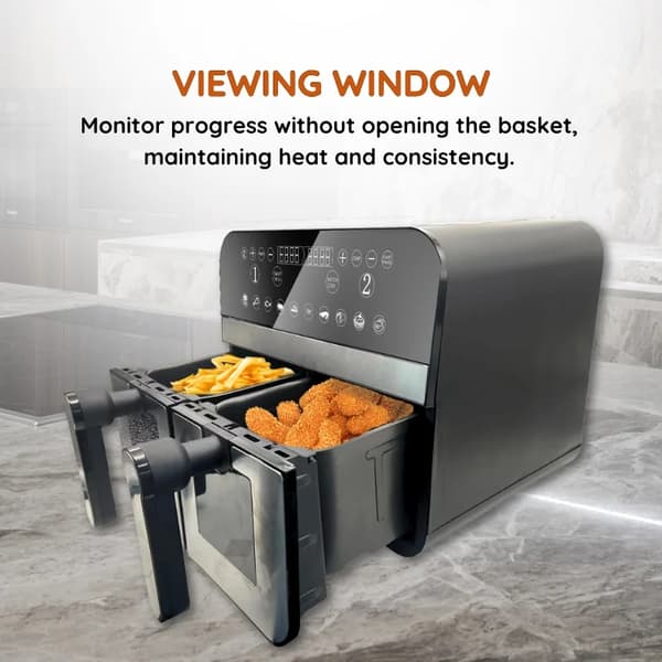 Airfryer Dual med Fönster / Air Fryer - 9L