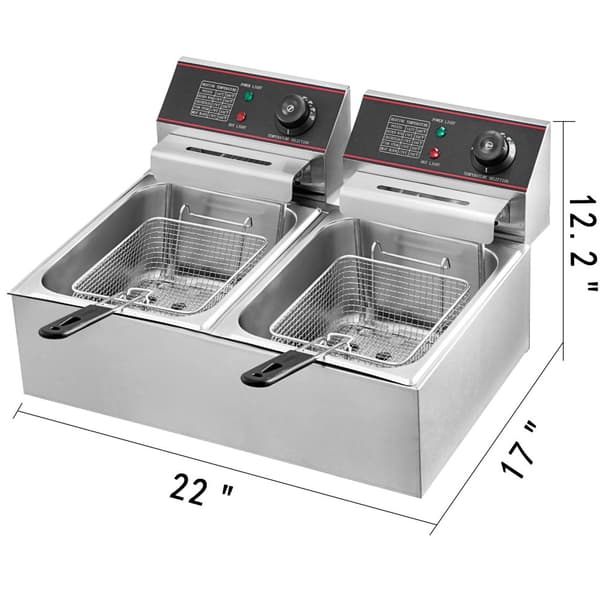 Elektrisk Frituregryde, Dobbelt Tank, 12L Kapacitet,12 L