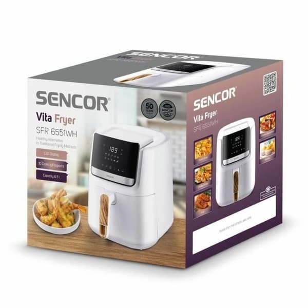 Varmluftsfrituregryde Sencor SFR 6551WH Hvid 1600 W 6,5 L
