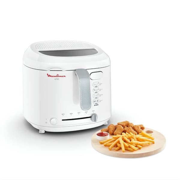 MOULINEX Uno Elektrisk fritös, 1 kg, 4 personer, kompakt, avtappningsläge för att minska mängden olja AF203110