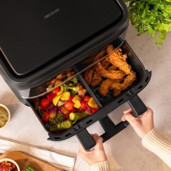 Cecotec 9 L varmluftsfritös Cecofry Dual 9000. 2850 W, digital och kompakt, dubbel temperatur, Perfec-teknik