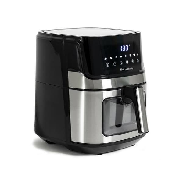Luftfritös - Melchioni - GINEVRA - 6,5 L - Wi-Fi - Kompatibel med Google och Alexa Svart, Rostfritt stål