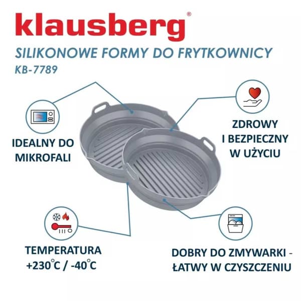 SILIKONEINDSAGT TIL FRITØGER 20cm KLAUSBERG KB-7789 2 stk.