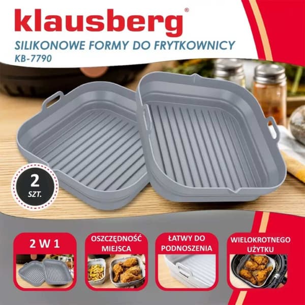 SILIKONEINDSÆT TIL FIRKANT FRITUGER KLAUSBERG KB-7790 2 stk.