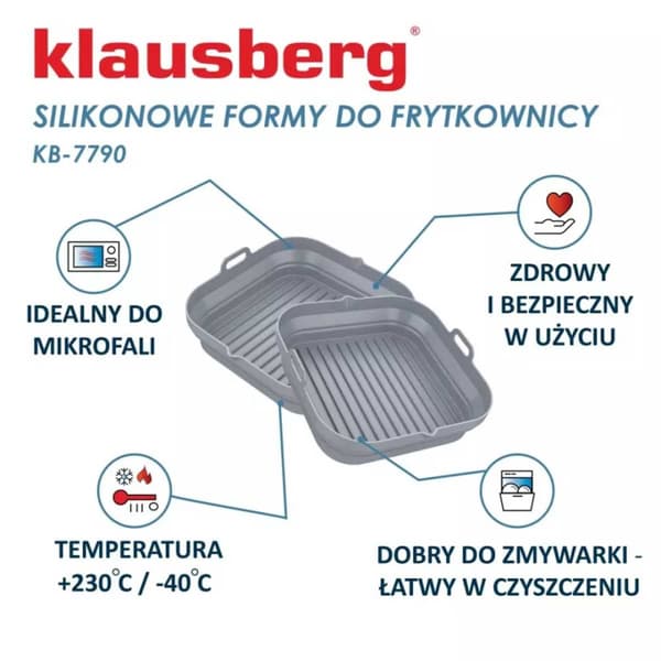 SILIKONEINDSÆT TIL FIRKANT FRITUGER KLAUSBERG KB-7790 2 stk.