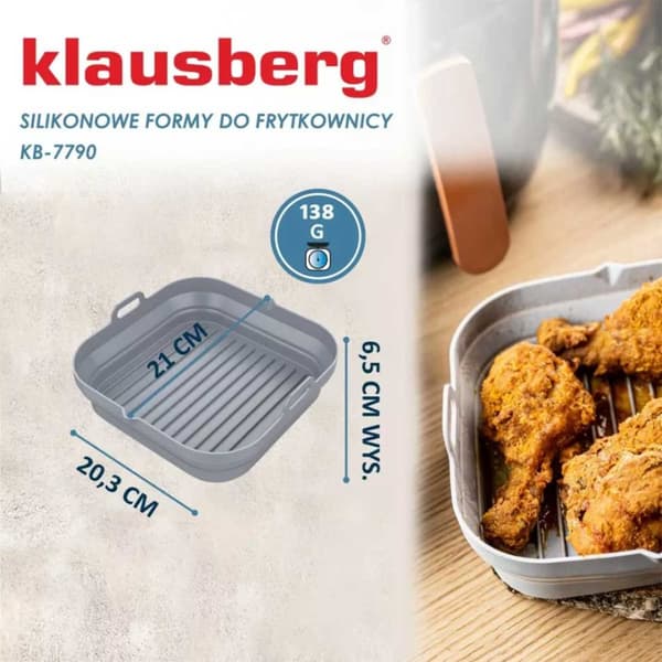 SILIKONEINDSÆT TIL FIRKANT FRITUGER KLAUSBERG KB-7790 2 stk.