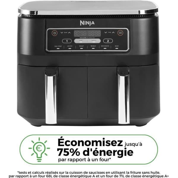 NINJA frityr utan olja - Foodi Dual Zone AF300EU - Kapacitet 7,6L - 6 matlagningprogram - 2400W
