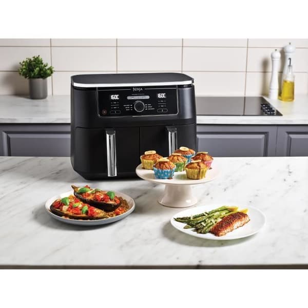 NINJA utan olja Fritösa - Foodi Max Dual Zone AF400EU - Kapacitet 9,5L - 6 tillagningsprogram - 2470W