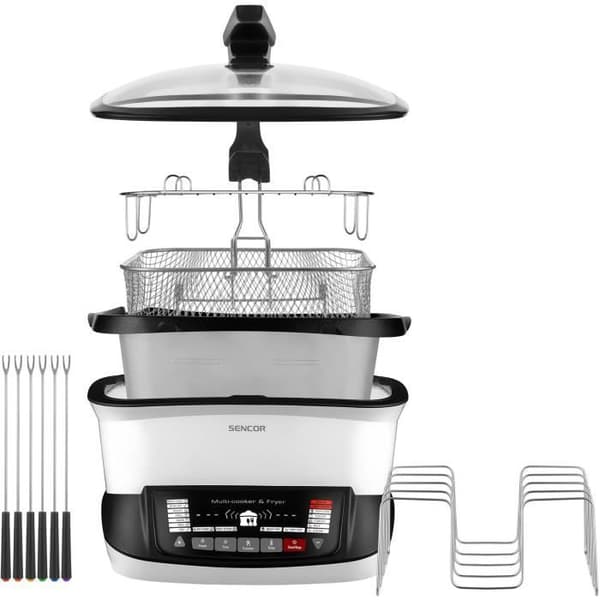 Multifunktionell fritös - SENCOR - SFR 9400WH - 1800 W - 4,8 L - Vit