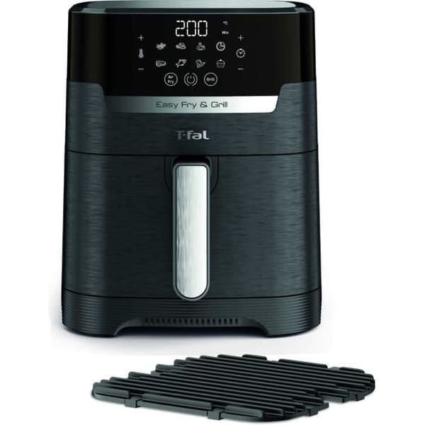 Luftfritös - TEFAL - Easy Fry &amp; Grill EY505815 - 4,2 L - 1400 W - Touchkontroll Svart