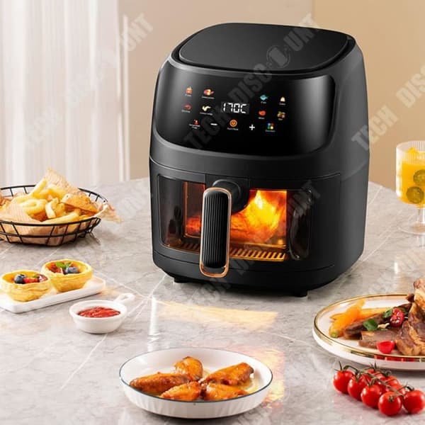 TD® Air Fryer Stor kapacitet visuellt strömavbrottsminne med 8 förprogrammerade menyer Oljefri elektrisk fritös