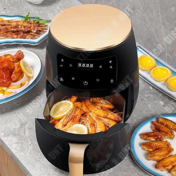TD® Airfryer 4,5 liter Varmluftscirkulation 360 Smart touch-kontroll Storkapacitetsfritös