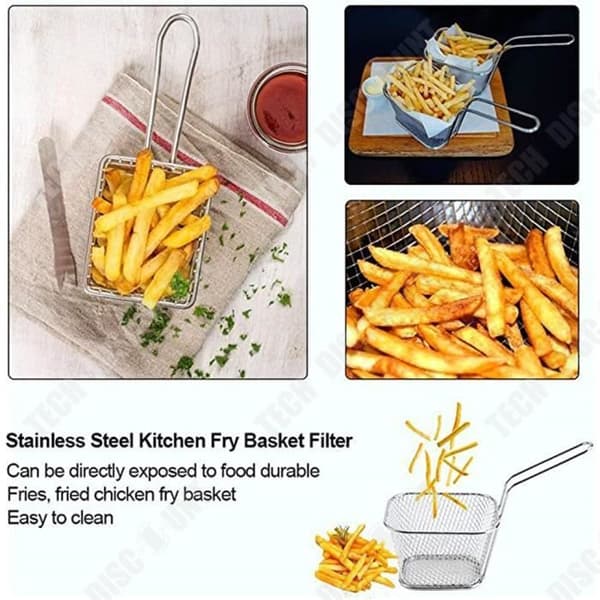 TD® Kök Friterad kycklinglårkorg Restaurang Snack BBQ-korg Pommes frites-korg Friterad mat Stekt trådkorg
