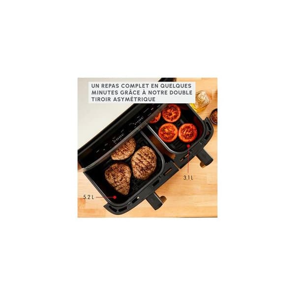 Moulinex Dual Easy Fry & Grill Inox - Luftfritös & grill - 2 lådor - EZ905D20