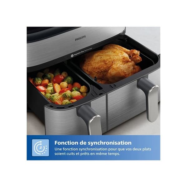 Fritös utan olja Philips Airfryer NA555/00 Serie 5000 dubbelkorg 9L