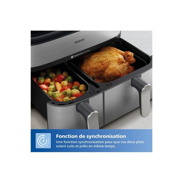 Fritös utan olja Philips Airfryer NA555/00 Serie 5000 dubbelkorg 9L