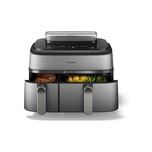 Fritös utan olja Philips Airfryer NA555/00 Serie 5000 dubbelkorg 9L Silver