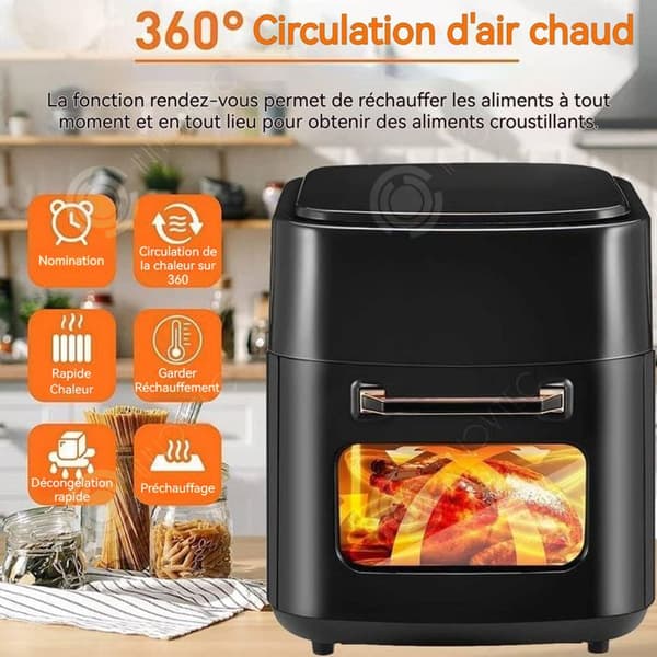 INN Air Fryer 15 liter 1400W Smart touch controls Säker och pålitlig Använd flera scenarier Luftfritös svart