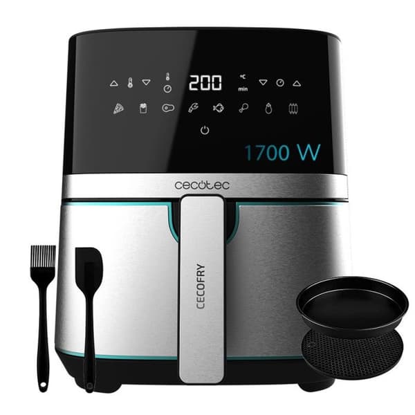 Cecotec Fritös utan olja Cecofry Full Inox Pro 5500 med tillbehör Svart, Rostfritt stål