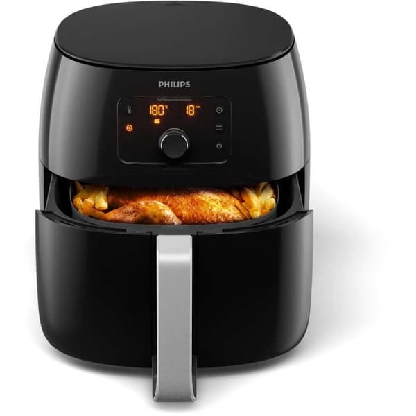 Philips AirFryer XXL Premium, 1,4 kg, 6 portioner, LCD-skärm, fettreducerande teknik, svart (HD9650/90)
