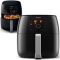 Miniatyrbild 1 av 4: Philips AirFryer XXL Premium, 1,4 kg, 6 portioner, LCD-skärm, fettreducerande teknik, svart (HD9650/90)