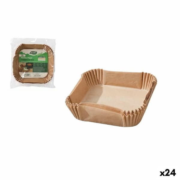 Papir til luftfrituregryde Algon 24 cm Gryde uden Olie (24 enheder)
