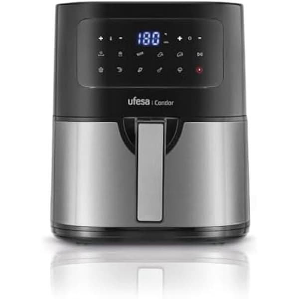 Fritös Air Fryer - UFESA - Condor - 4,5L - 1600W - Digital - 10 program Svart, Rostfritt stål