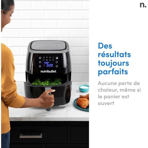 Nutribullet oljefri fritös - 7 liters tank - Upp till 1,4 kg pommes frites - 8 tillagningslägen - 1700W