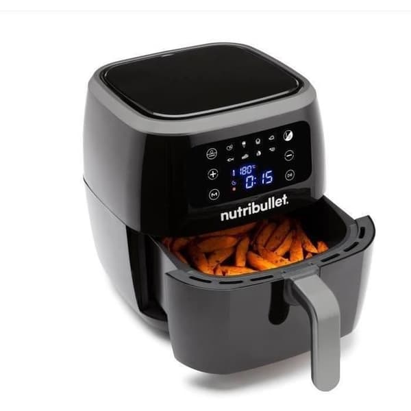Nutribullet oljefri fritös - 7 liters tank - Upp till 1,4 kg pommes frites - 8 tillagningslägen - 1700W Svart
