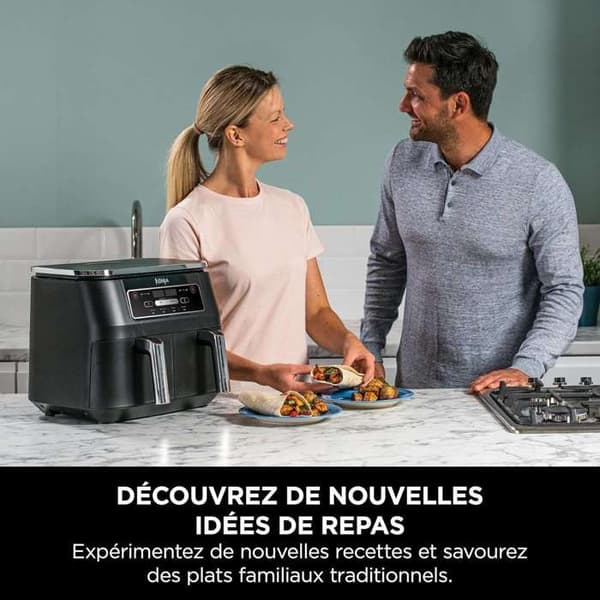 NINJA FOODI - DIGITAL AIR FRYER - AIR FRYER - 2 LÅDOR - 4 I 1 - SVART