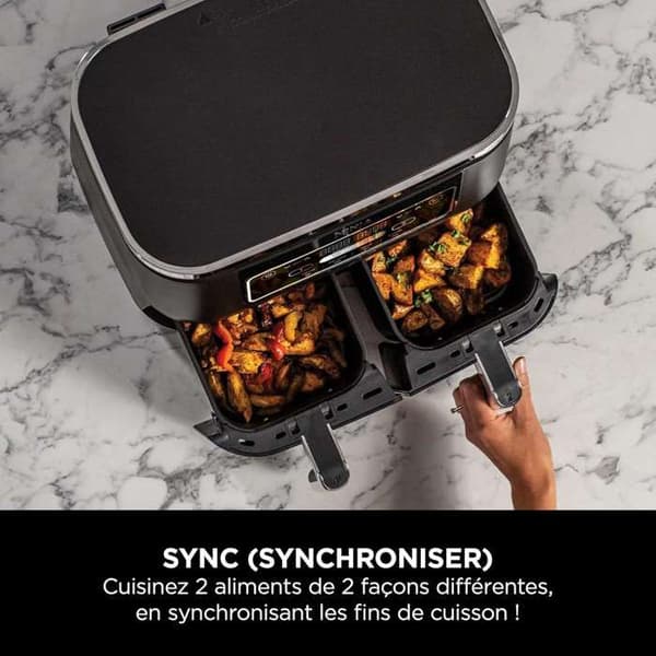 NINJA FOODI - DIGITAL AIR FRYER - AIR FRYER - 2 LÅDOR - 4 I 1 - SVART
