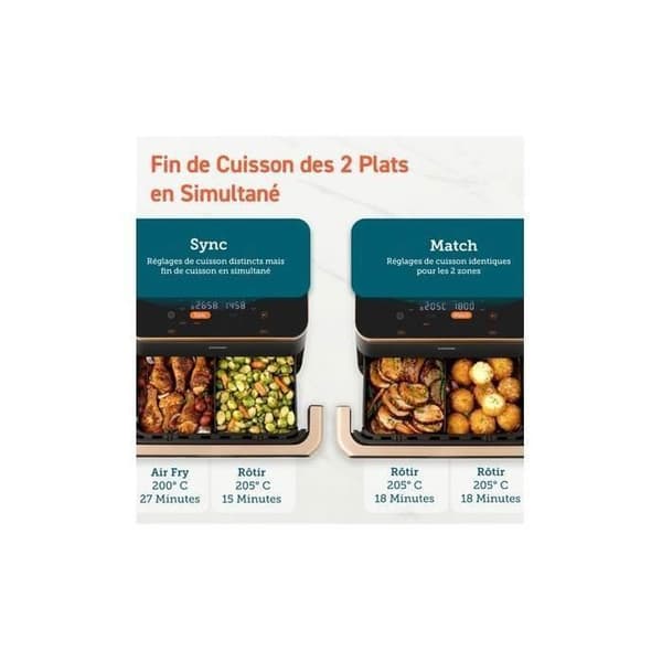 Luftfritös - COSORI - Twinfry Chef Edition - 10 Liter - 2800 W - Temperatur 35°C-240°C