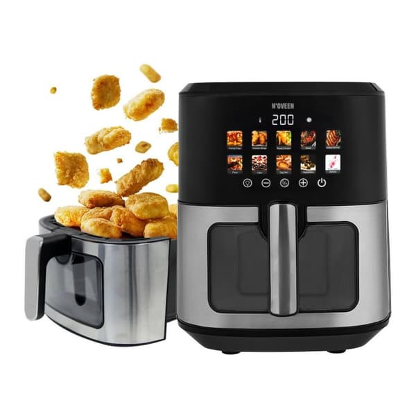 Airfryer N'oveen AF770 Musta Hopeinen 1700 W 6,5 L