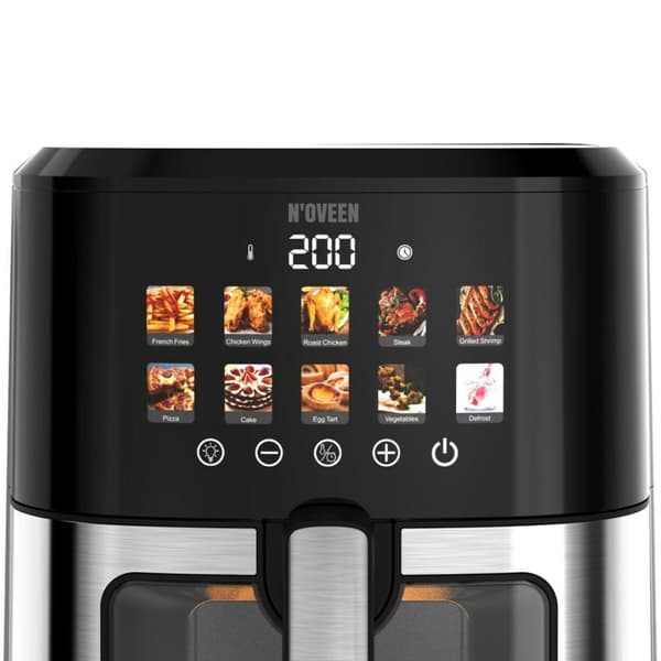 Airfryer N'oveen AF770 Musta Hopeinen 1700 W 6,5 L