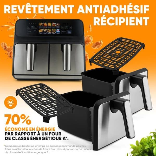 Dubbel luftfritös 2200W 8 liter (2x4 L) PROFICOOK