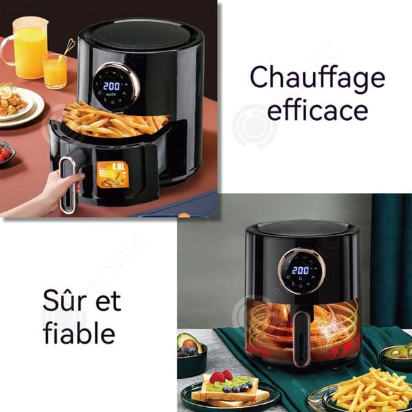 INN Air Fryer 1350W 4L Med 360-graders luftcirkulation Lämplig för 2 till 3 personer Luftfrityr Fritös med varmluft