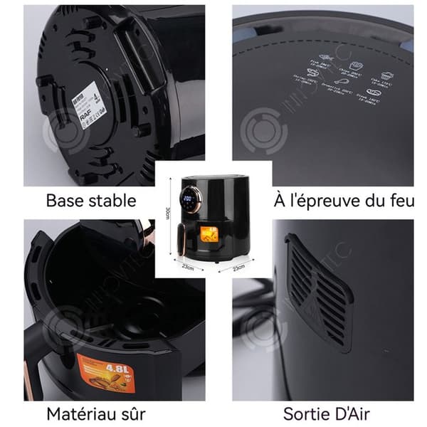 INN Air Fryer 1350W 4L Med 360-graders luftcirkulation Lämplig för 2 till 3 personer Luftfrityr Fritös med varmluft