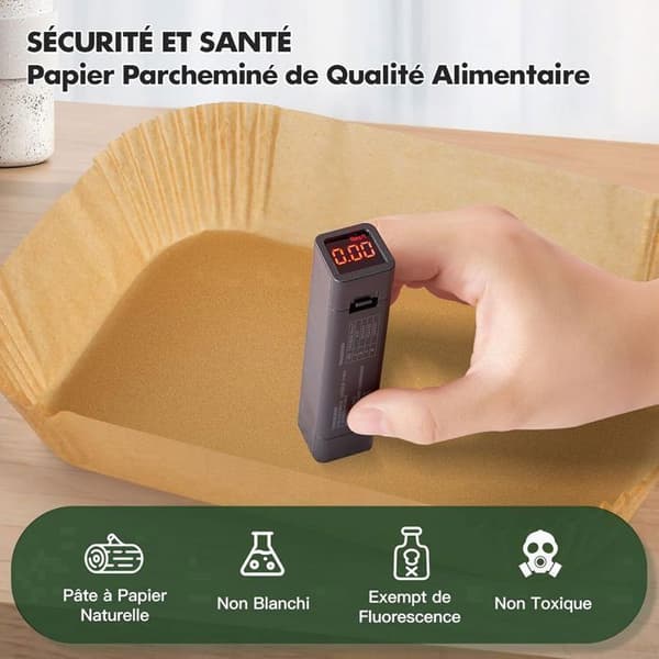 Papier för matlagning Air Fryer, air fryer-papper, 150 stycken 20,5x14cm bakplåtspapper, för Ninja Foodi Dual Zone Airfryer, AF300EU / AF400EU