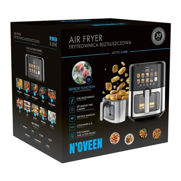 Luftfrityrkoker N'oveen AF770 Svart Sølv 1700 W 6,5 L
