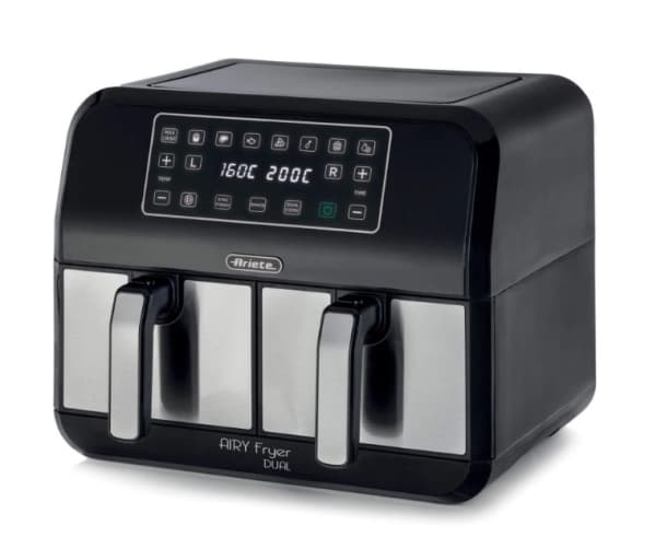 Ariete 4624/00, Varmluftsfrityr, 8 l, 3,4 kg, 35 °C, 200 °C, 60 min Sort, Sølv