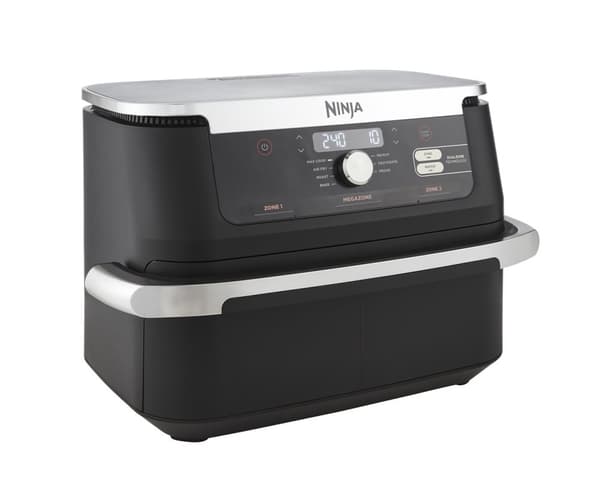 Ninja AF500EU frituregryde Dobbelt 10,4 L Fritstående 2470 W Varmluftfrituregryde Sort, Rustfrit stål