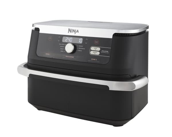 Ninja AF500EU frituregryde Dobbelt 10,4 L Fritstående 2470 W Varmluftfrituregryde Sort, Rustfrit stål