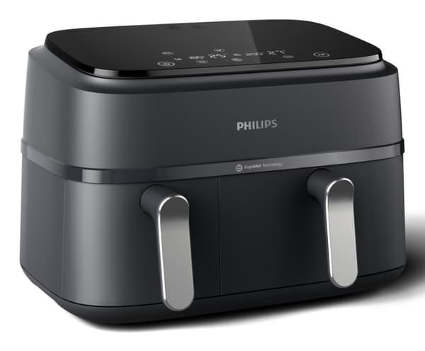 Philips 3000-serien NA351/00 Airfryer med dobbelt kurv Sort, Sølv