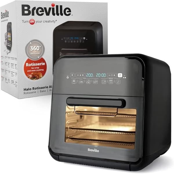 Breville Halo Rotisserie digital luftfritös extra stor 10L - Svart och Grå VDF127X