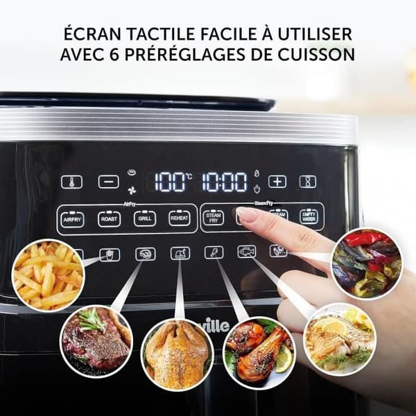 Sjudare utan olja - Breville - Halo - 7 L - 1700 W - SteamFry-teknik - Svart
