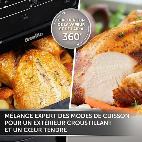 Sjudare utan olja - Breville - Halo - 7 L - 1700 W - SteamFry-teknik - Svart