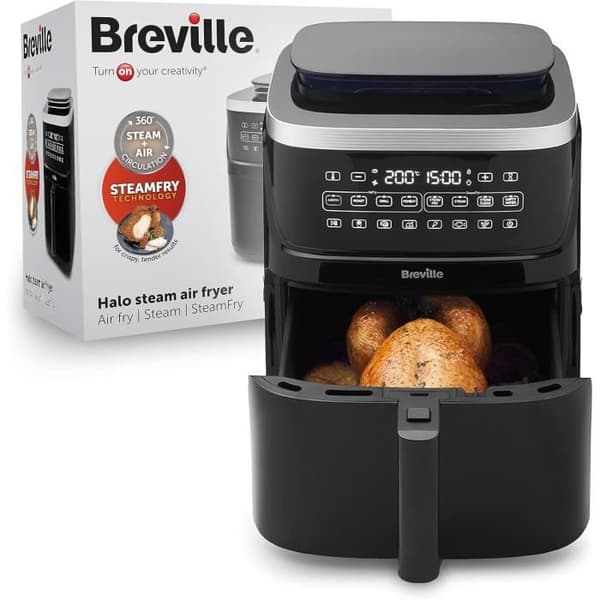 Sjudare utan olja - Breville - Halo - 7 L - 1700 W - SteamFry-teknik - Svart