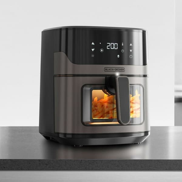 Luftfritös Black & Decker BXAF6500E Svart Silvrig 1600 W 6,5 L